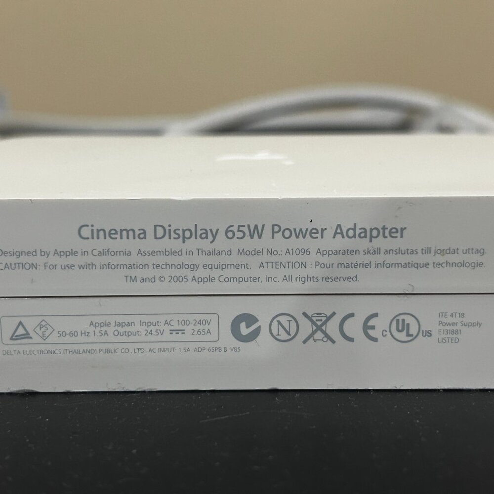 Apple 65W Cinema Display Power Adapter A1096 + (2) AC Power Cords - Picture 2 of 5